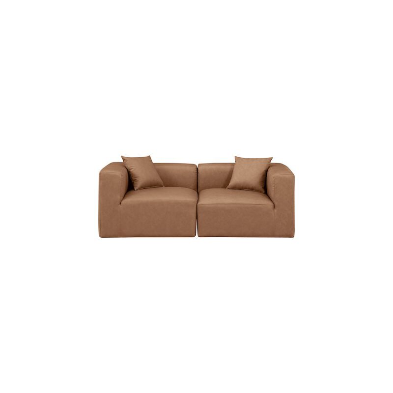 Meridian Furniture Cube Brown Vegan Leather Modular Sofa