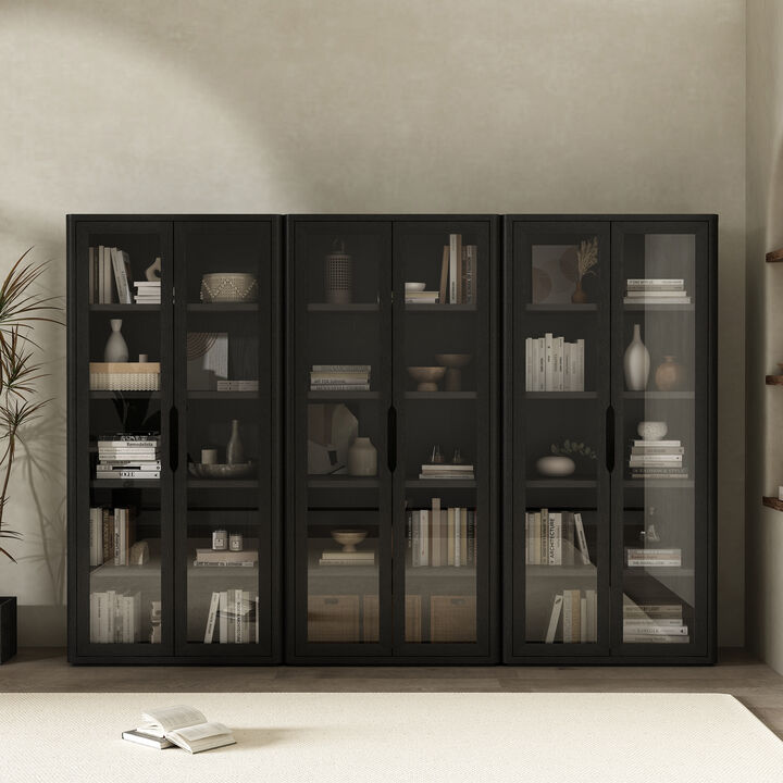 Rivington Black Bookcase Cabinet (Set of 3)