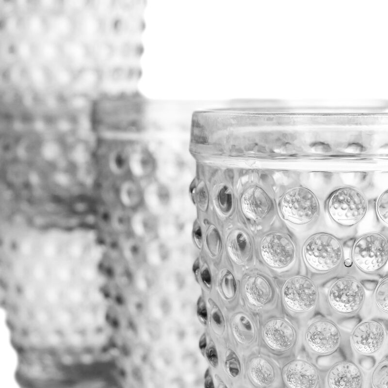 Martha Stewart 6 Piece Hobnail Handmade Glass Tumbler Set in Clear