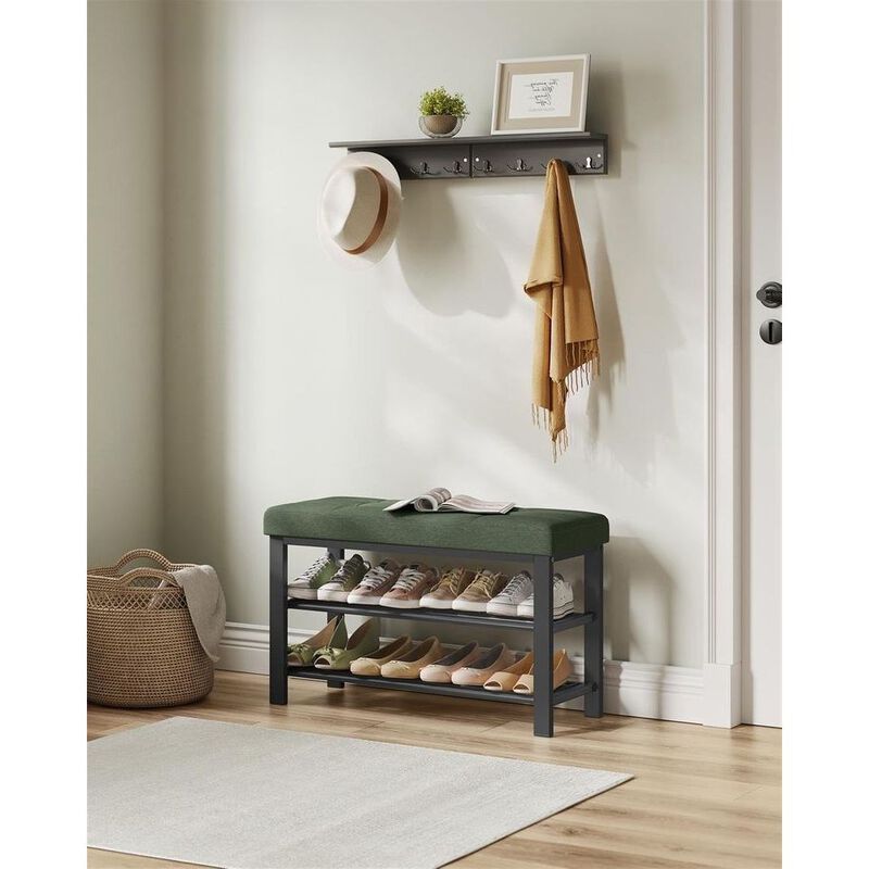 Entryway Shoe Storage Bench with Cushion image number 1