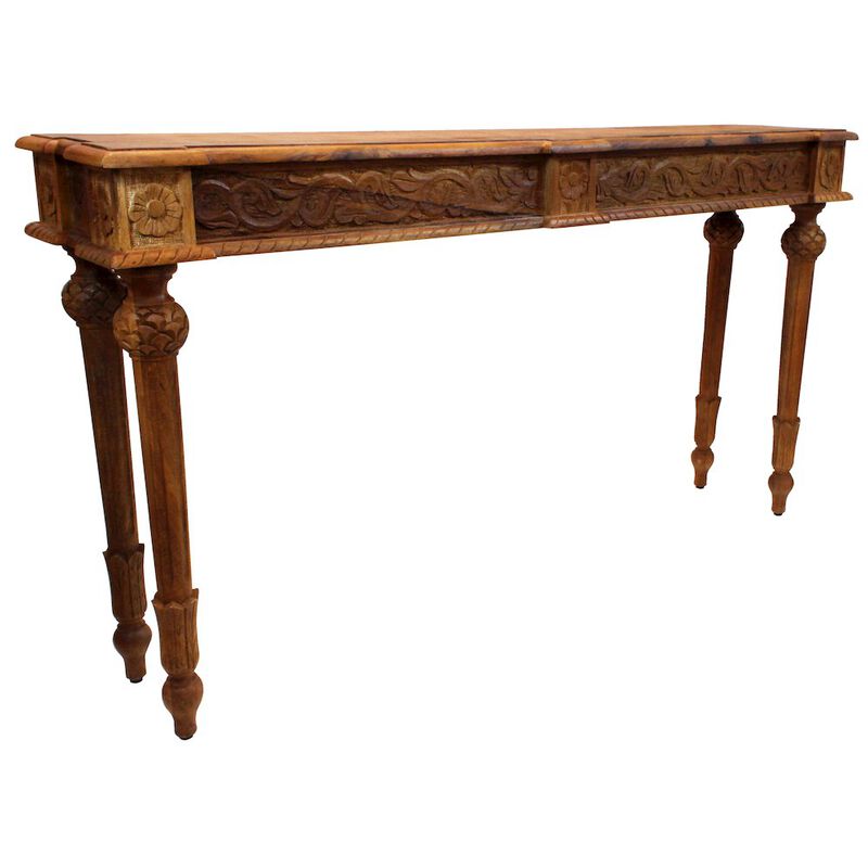 Alex Hamilton Tigard Console in Walnut with Handcarved Detailing