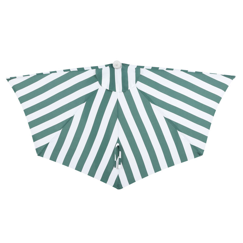 Beverly 9 ft. Designer Classic Scalloped Fringe Half Market Patio Umbrella with Crank, Wind Vent and UV Protection