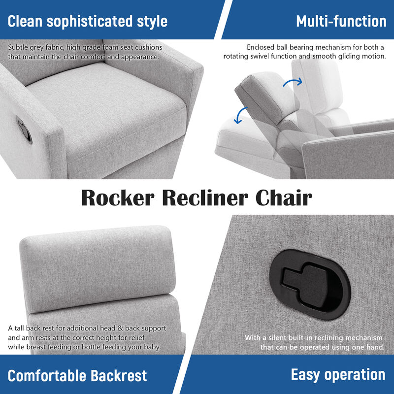 Merax Modern Upholstered Rocker Nursery Chair