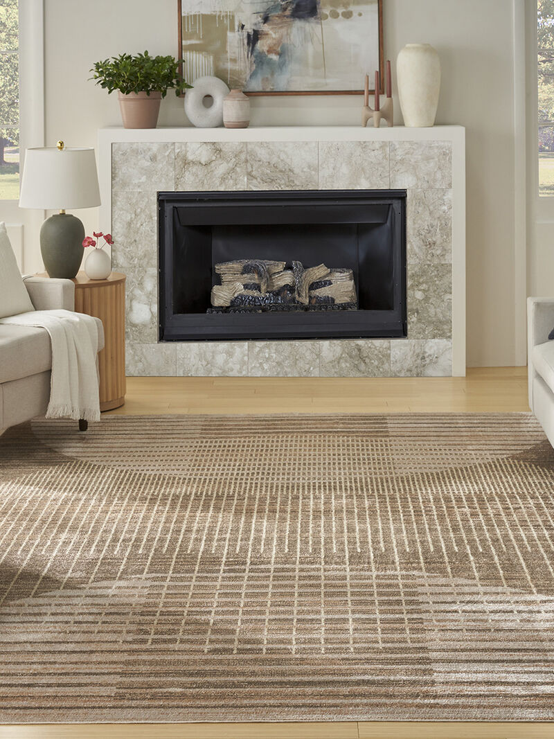 Astra Machine Washable ASW03 Latte 9' x 12' Rug