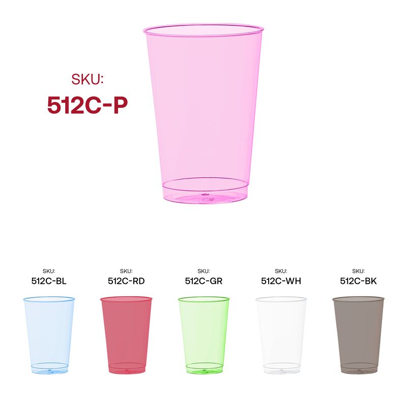 12 oz. Clear Pink Plastic Party Cups (240 Cups) image number 5