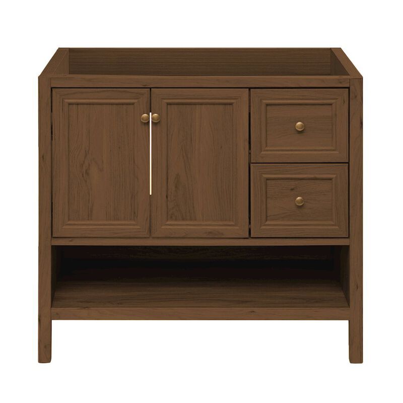 Chateau 36" Freestanding Bathroom Vanity Cabinet without Top in Brown Oak image number 0