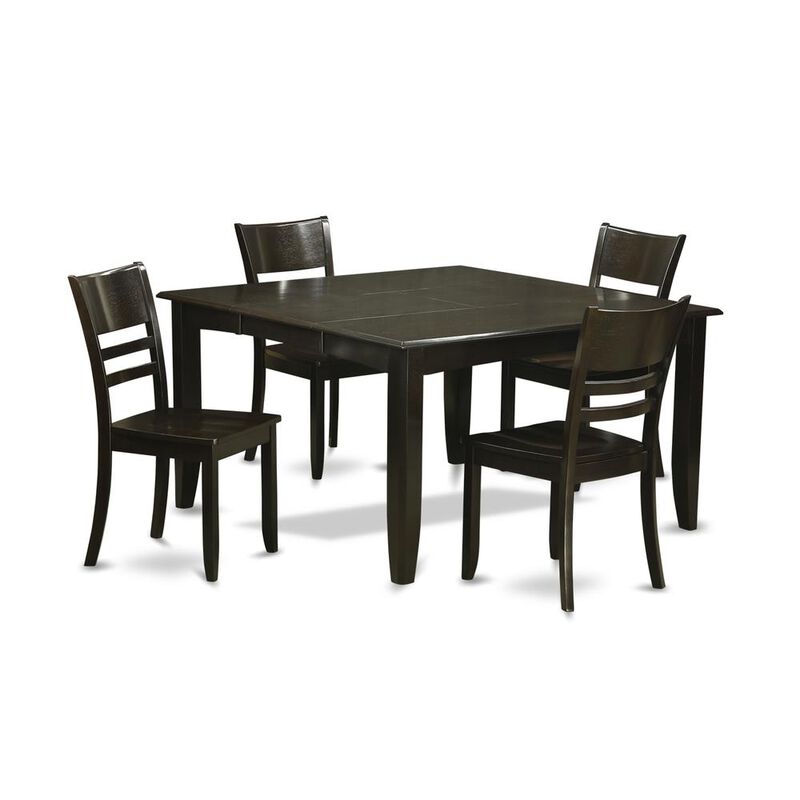 5 Pc Dining room set-Dinette Table with Leaf and 4 Kitchen Chairs.