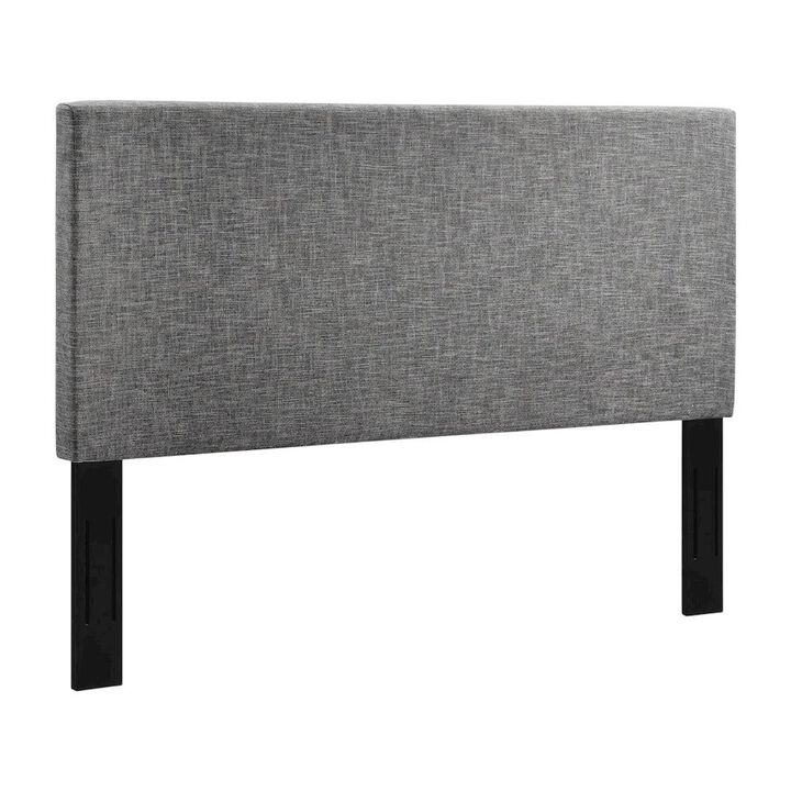 Upholstered Linen Fabric Full Queen Headboard with Padded Design