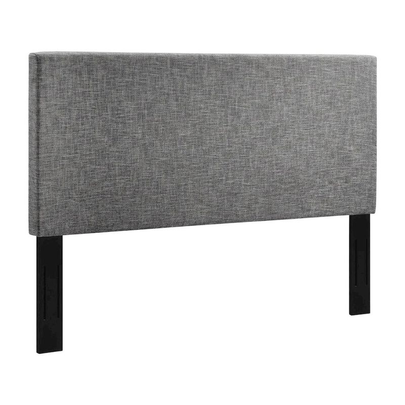 Upholstered Linen Fabric Full Queen Headboard with Padded Design image number 0