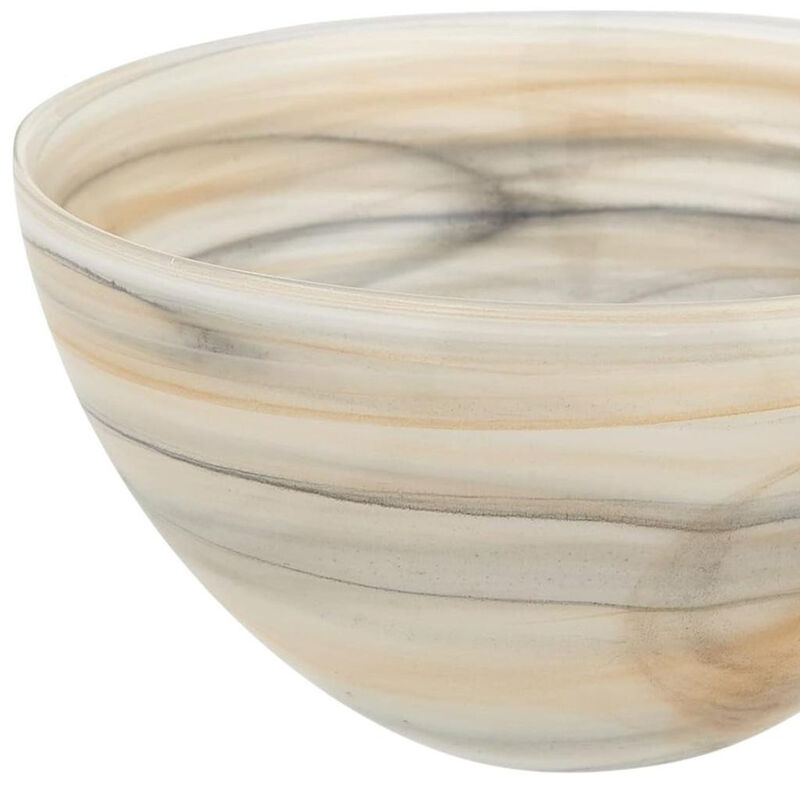 HomeRoots 6" Alabaster Glass Round Candy or Nut Bowl image number 2