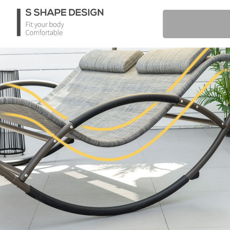Hivvago Outdoor Chaise Daybed Rocking Chair for Two image number 4