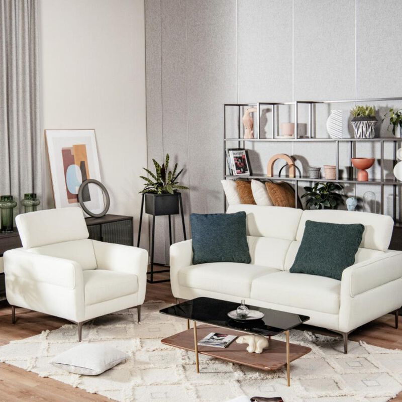 Hivvago Modern Fabric Loveseat Sofa Couch with Adjustable Headrest image number 1