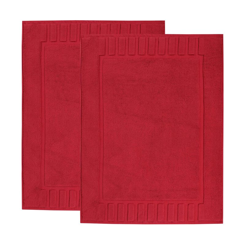 Modern Absorbent Cotton Bath Mat Set of 2 with Washable Fabric image number 0