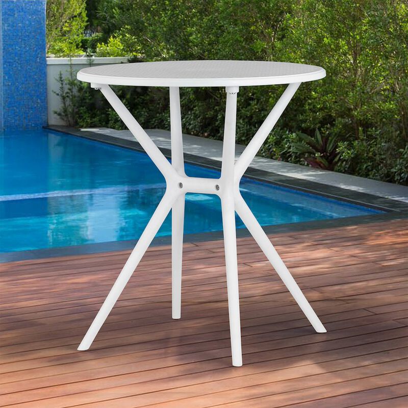 Glamour Home Bates White Plastic Round Dining Table