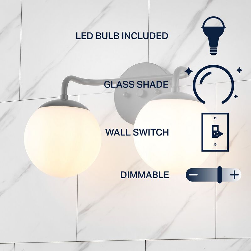 Louis Parisian Globe Metal/Frosted Glass Modern Contemporary LED Vanity Light