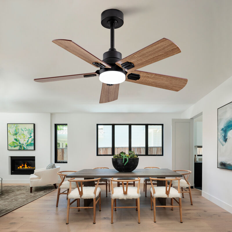 ELEMENT ACE 42 Inch Indoor and Covered Outdoor Ceiling Fan with Dimmable LED Light, Remote Control, Ultra Quiet Reversible DC Motor, 6 Speed Dual Finish Blades image number 9