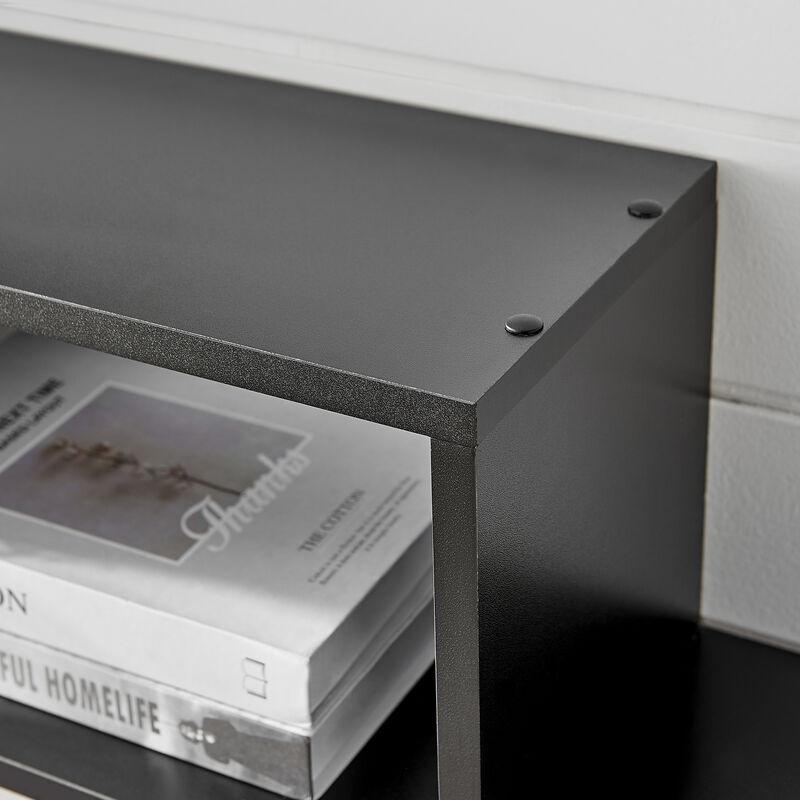 3-Tier Rustic Hanging Wall Mount Floating Ladder Accent Shelf with Criss Cross Asymmetrical Modern Design