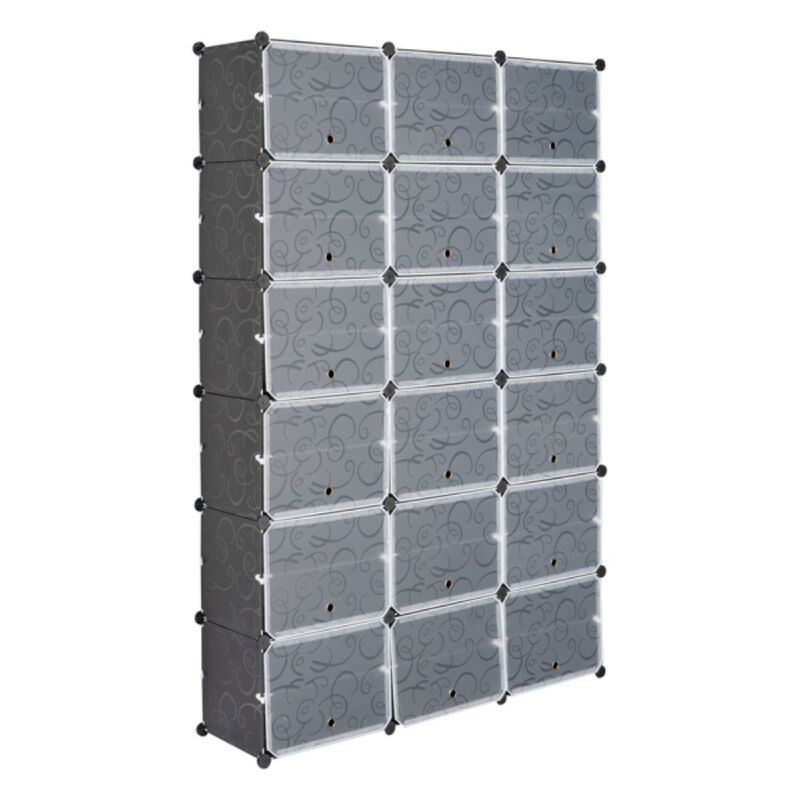12-Tier Portable Shoe Rack Organizer, 72 Pair Storage Cabinet with 36 Grids for Heels, Boots, Slippers