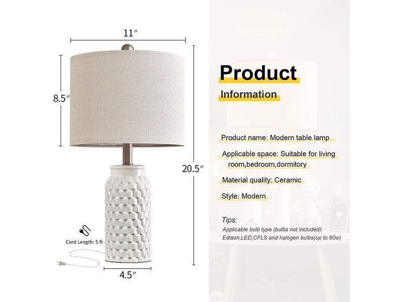 Modern Farmhouse 22.5" Seeded Glass Table Lamp