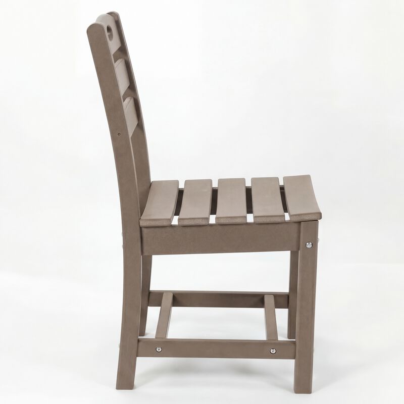 WOW PIONEER Armless Outdoor Patio Dining Side Chairs Set of 2, Compact Space-Saving All-Weather Seating image number 4