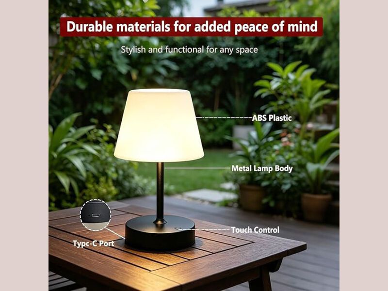 Pink Rose Flower Tree Table Lamp with USB/Battery Powered LED Bonsai Artificial Light for Bedroom, Living Room, Party, Wedding, Birthday Decor image number 1