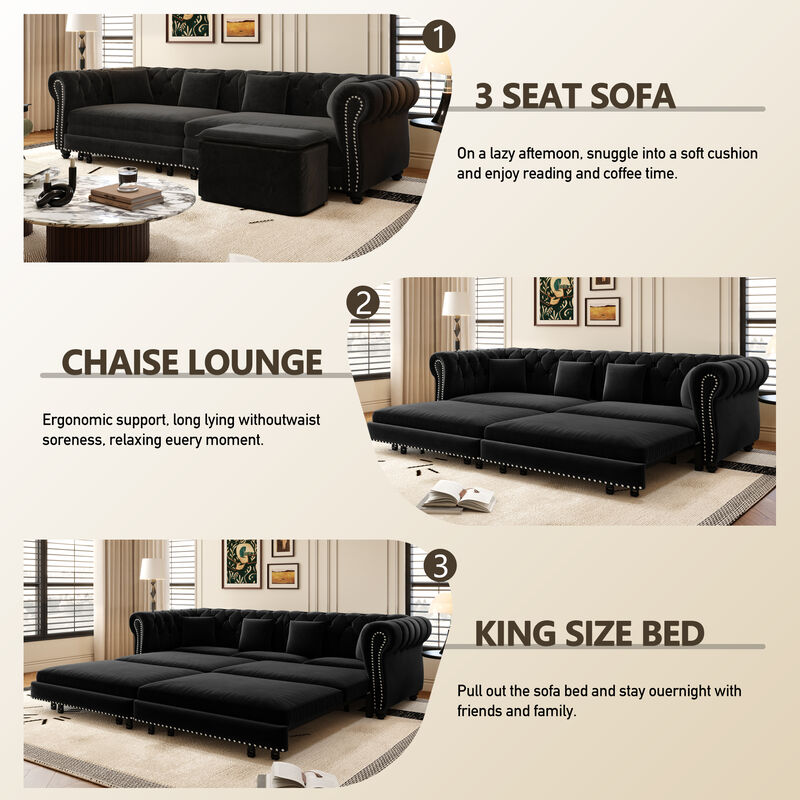 Cagrek Convertible Sleeper Sofa Bed image number 6