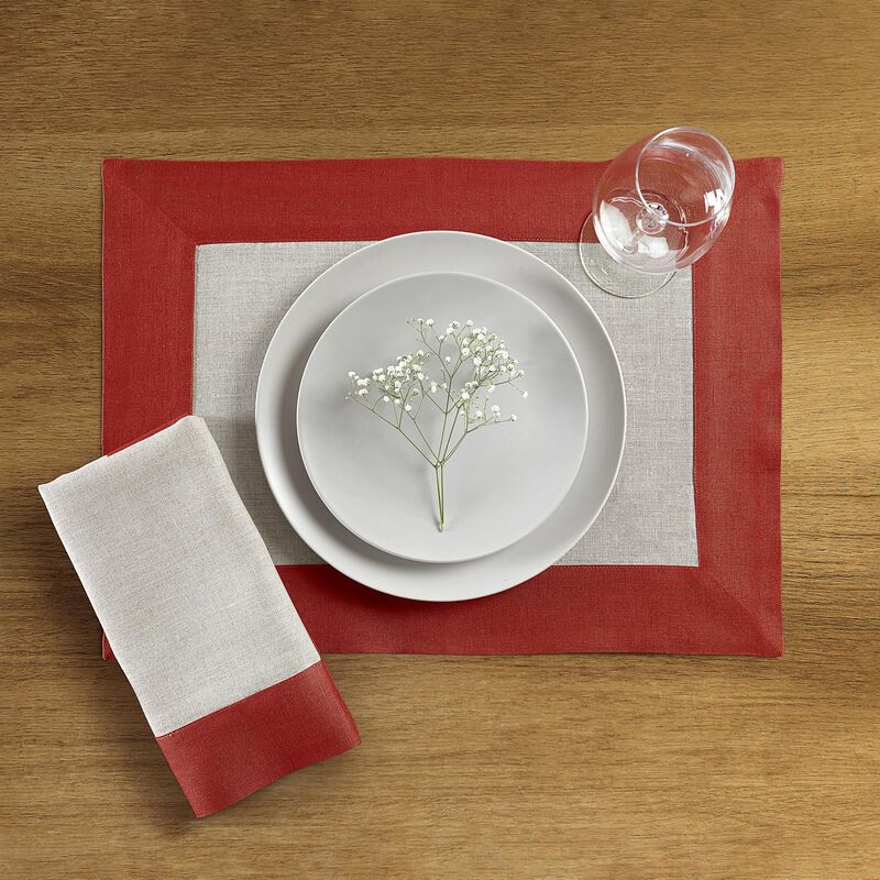 Solino Home 100% Pure Linen Placemats 14 x 19 Inch Set of 4 - Contempo
