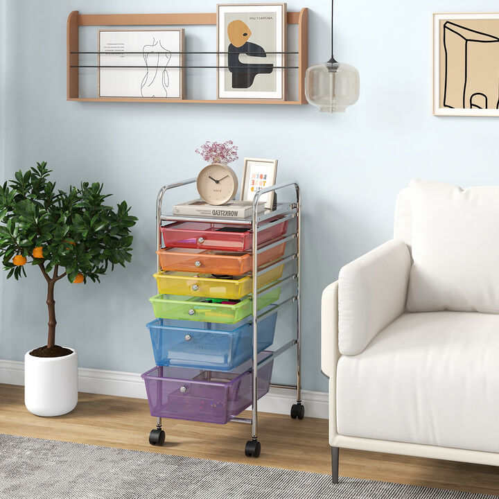 6-Drawer Mobile Storage Organizer Cart for Home, Office and Craft Room