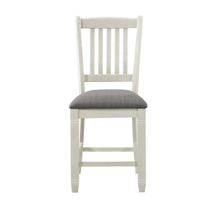 Streamdale 2 Antique White Finish Wood Counter Height Chairs