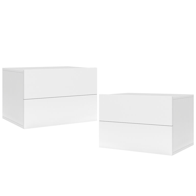 Wall-Mounted Floating Nightstand with 2 Storage Drawers for Bedroom image number 0