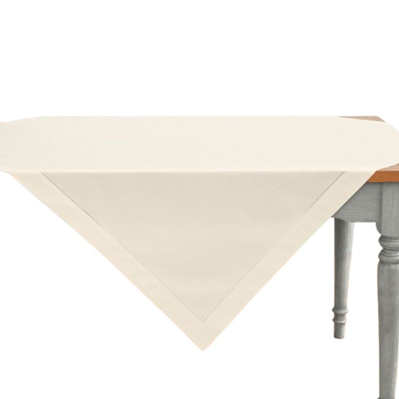 Cotton Linen Table Throw - Cotton Linen Hemstitch image number 0