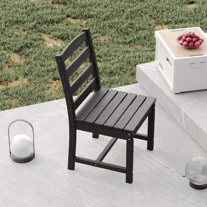 FUFU&GAGA Patio Dining Chair, No Armrests, Waterproof & UV Resistant, Outdoor Furniture (18.5" W x 18.9" D x 34.2" H),Grey