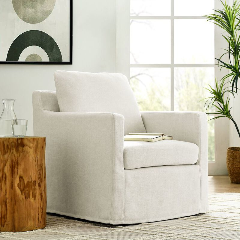 Modway Serene Fabric Slipcovered Swivel Armchair