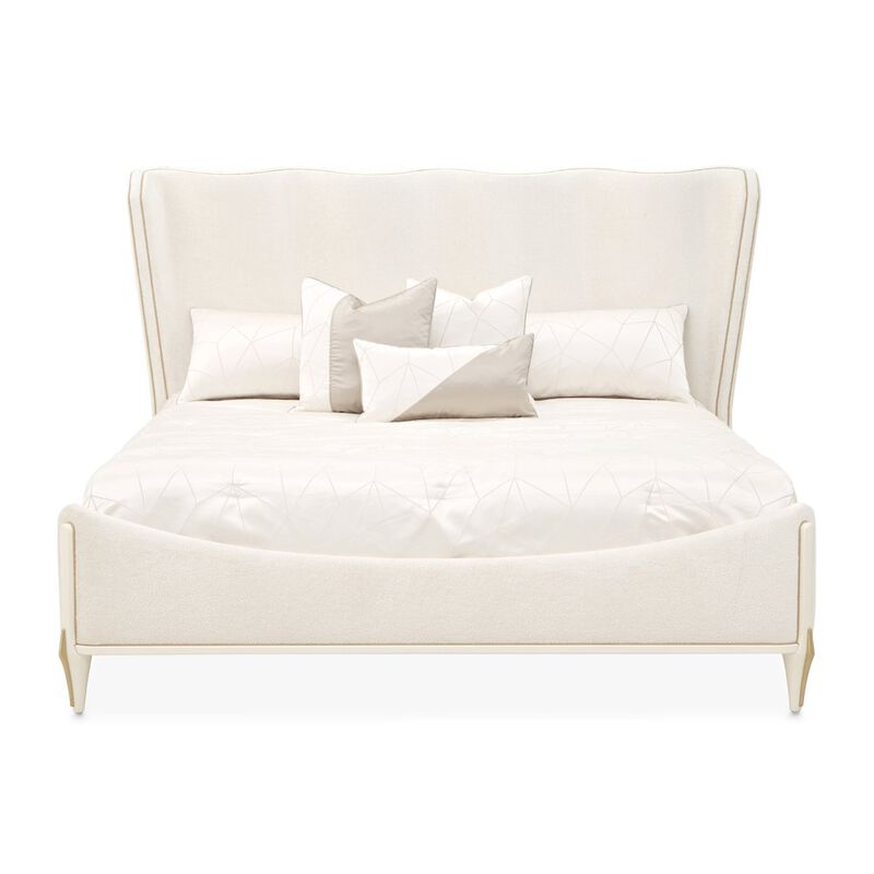Michael Amini La Terrazza Queen Panel Bed - Creamy Pearl