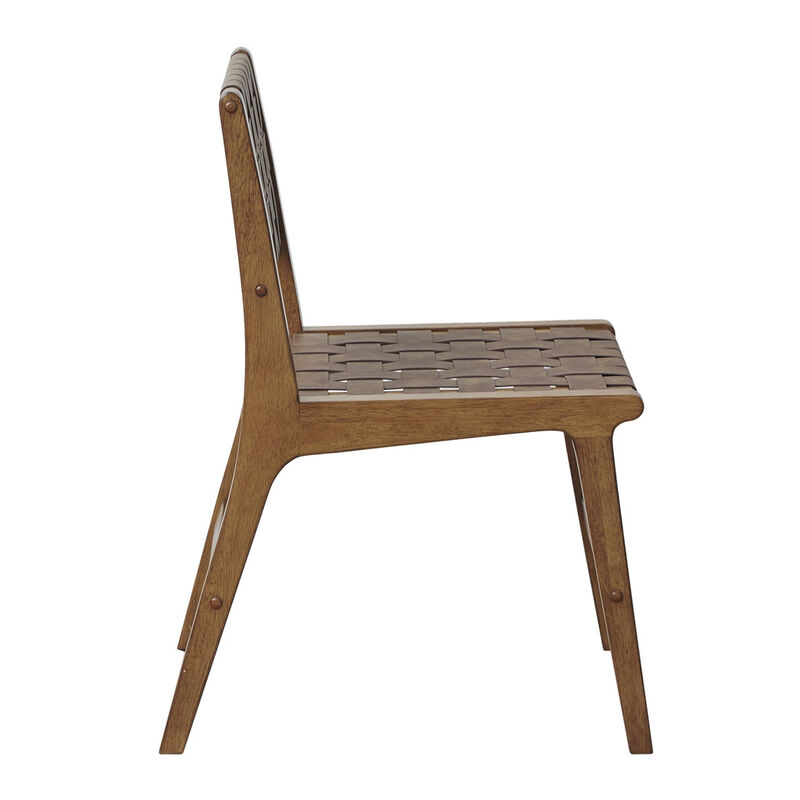 Streamdale Oslo Faux Leather Woven Dining Chairs Set Of 2