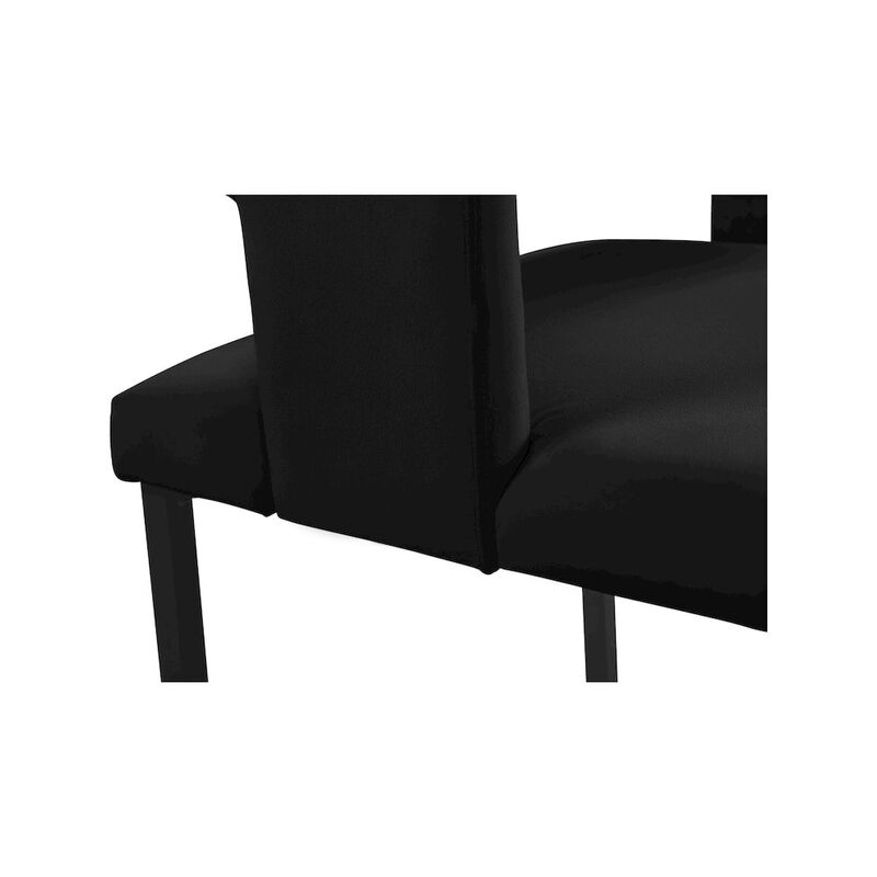 Meridian Furniture Caleb Black Velvet Dining Chair, Set of 2