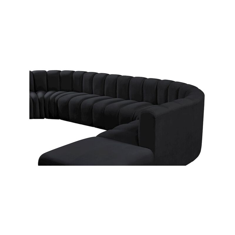 Meridian Furniture Arc Black Velvet Modular Sofa