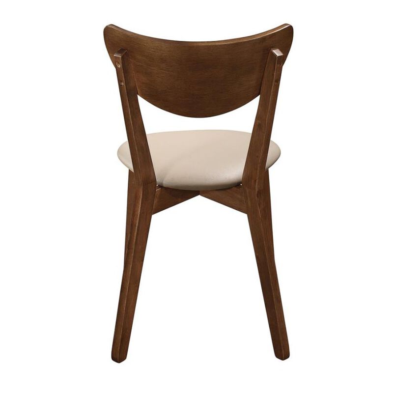 Simple Relax Set of 2 Dining Side Chairs in Beige and Chesnut image number 2
