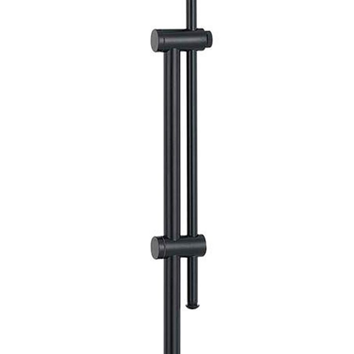 Adjustable Height Metal Pharmacy Lamp with Pull Chain Switch, Black-Benzara