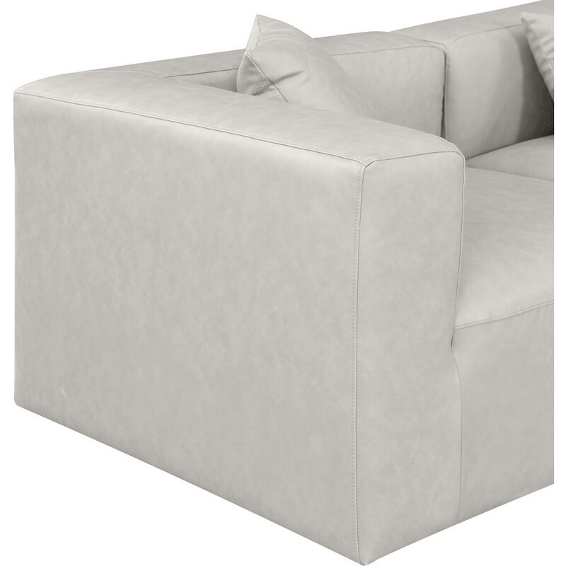 Meridian Furniture Cube Cream Vegan Leather Modular Sofa