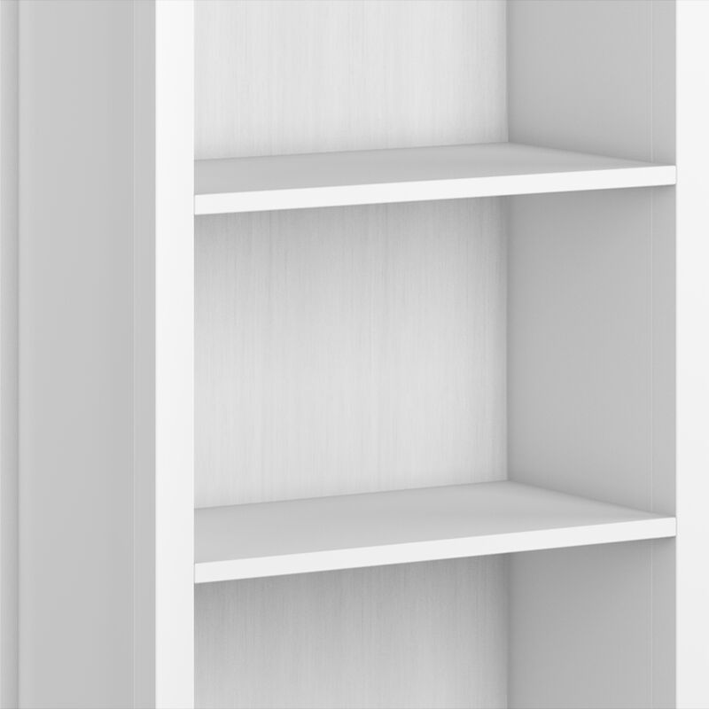 Artisan SOLID WOOD 72 inch x 26 inch Contemporary 5 Shelf Bookcase in White