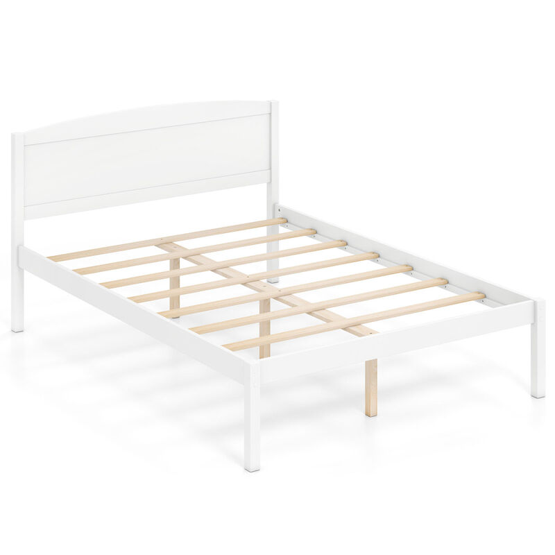 Contemporary Wood Bed Frame with Curved Headboard for Bedroom Decor image number 0