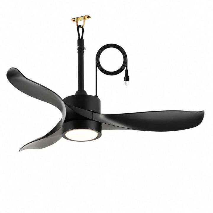 ELEMENT ACE 42 Inch Outdoor Ceiling Fan with Reversible Quiet DC Motor, 6 Speed Levels, Remote Control, Adjustable Height, Suitable for Indoor & Covered Outdoor Use