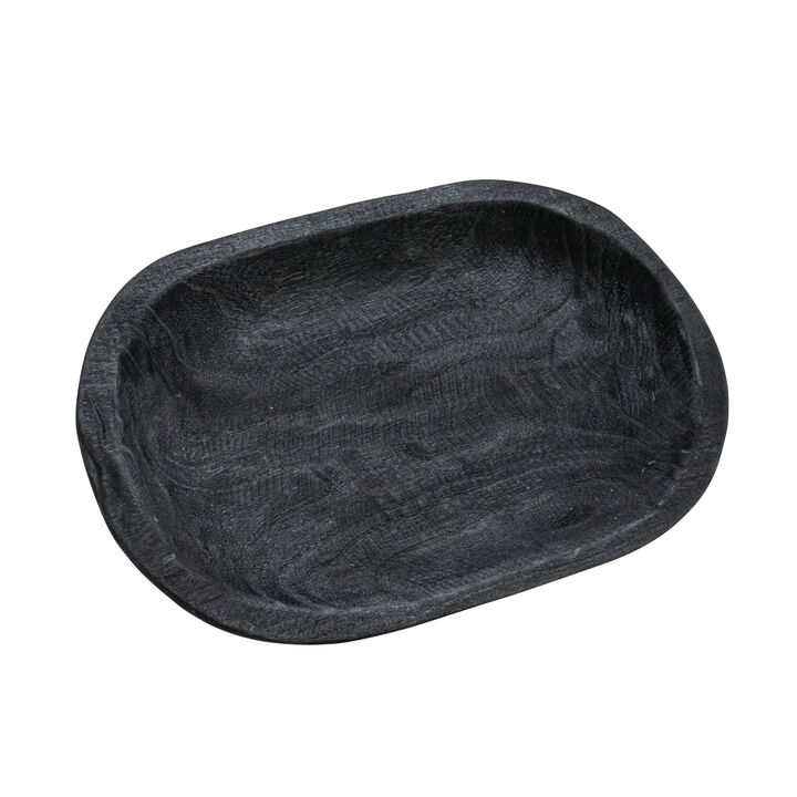 Hand-Carved Paulownia Wood Bowl, Natural