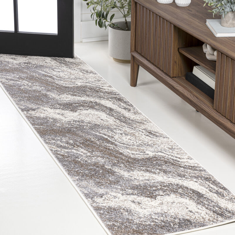 Kassia Contemporary Glam Abstract Marble Area Rug