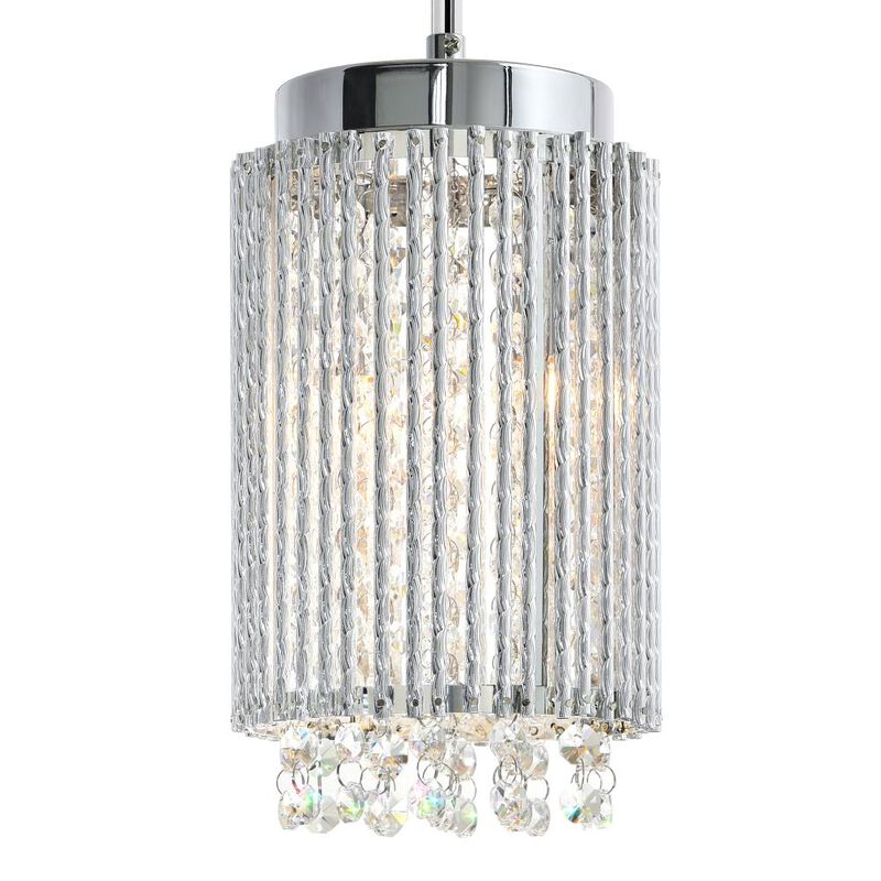 Claire 2 Light Drum Shade Mini Pendant With Chrome Finish