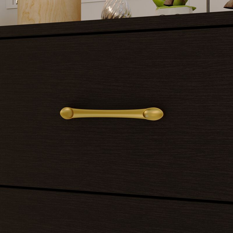 9-Drawer Dresser - Sleek Black & Gold, Premium Quality Chest