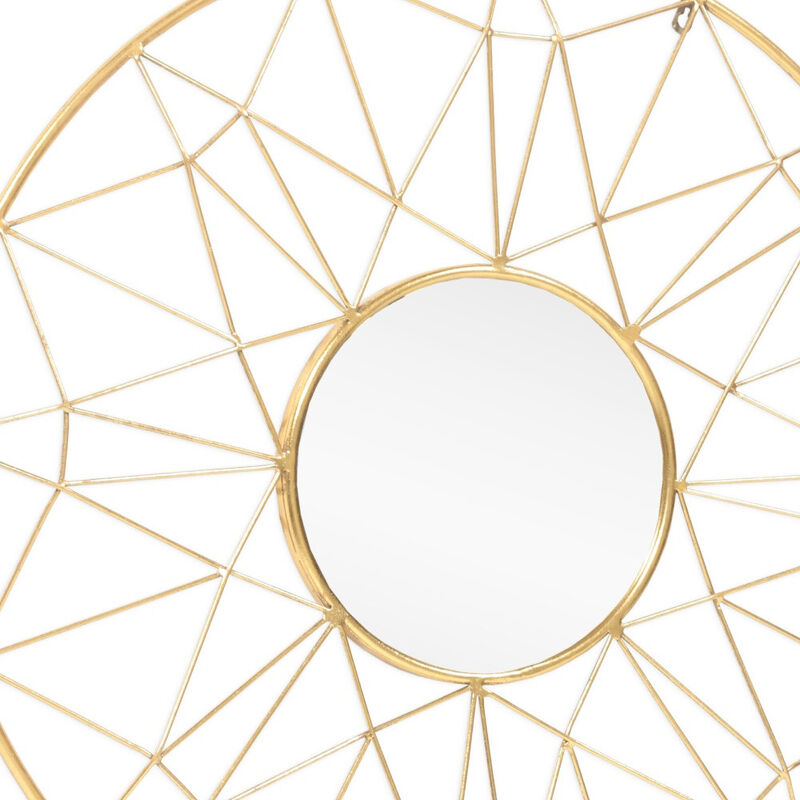 HomeRoots 32" Gold Metal Round Accent Mirror image number 5