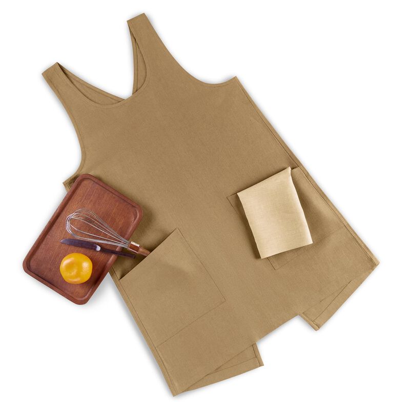 Solino Home 100% Pure Linen Apron - Linen Smock Apron
