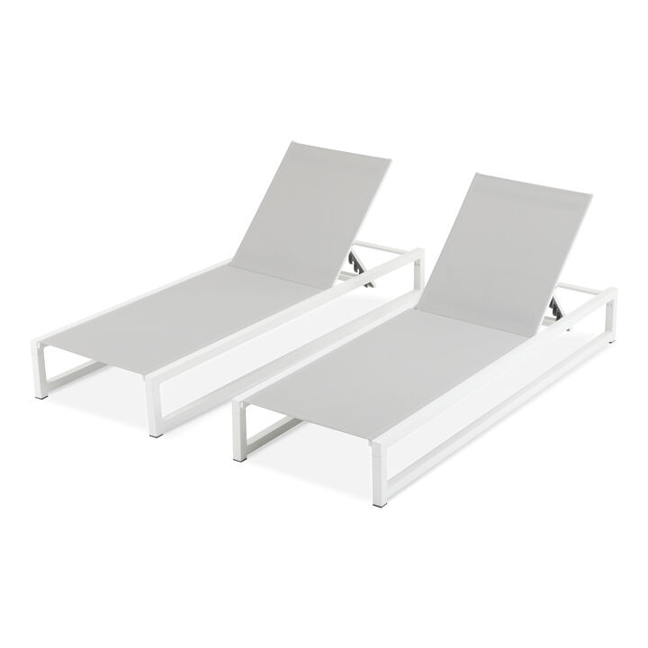 Merax Classic Adjustable Aluminum Chaise Lounge Set (2-Piece)